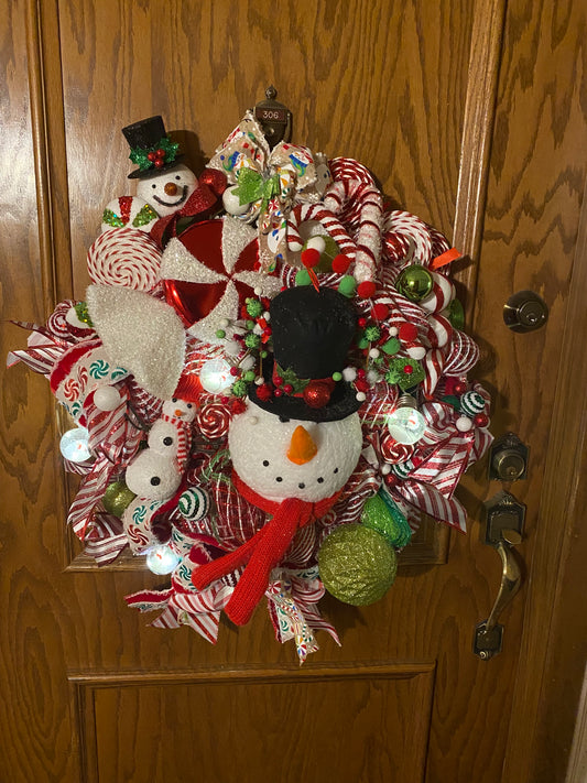 Snowman Christmas wreath