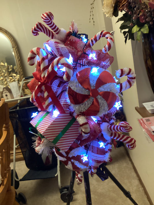 Candycane peppermint swag wreath