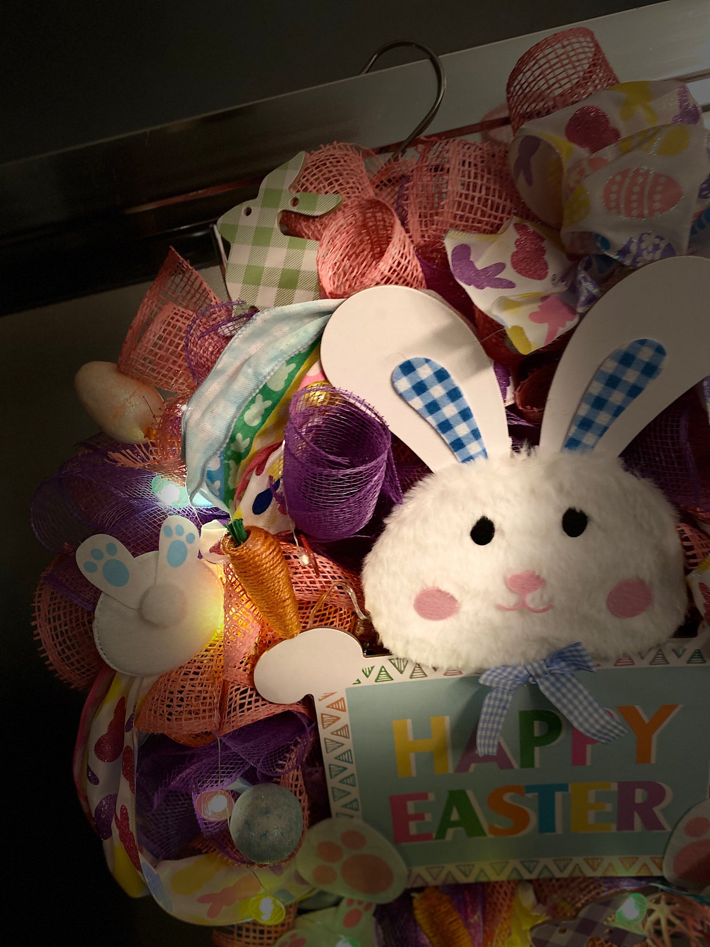 Benny Easter wreath with peep lights