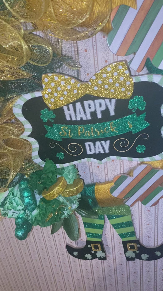 Pot of gold Leprechaun wreath